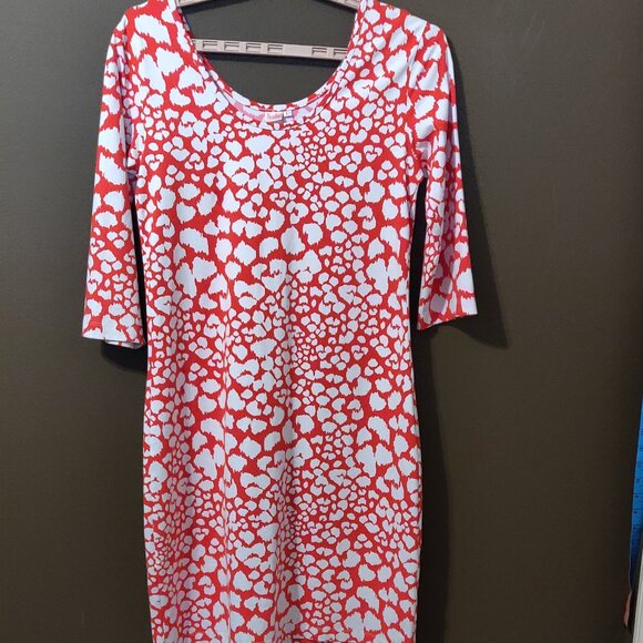 Persifor Kilpatrick Red/White Panthera Bodycon dress SIZE LARGE - Picture 7 of 7